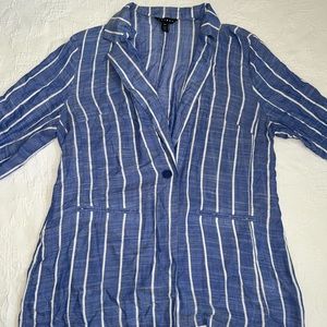 Tribal Blue and White Striped Blouse